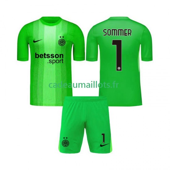 Inter Milan Maillot avec flocage Yann Sommer 1 Gardien 3ème 2025-2026 ,Tenue Enfant MC