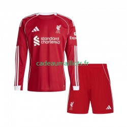 Liverpool Maillot avec flocage Domicile 2025-2026 ,Tenue Enfant ML