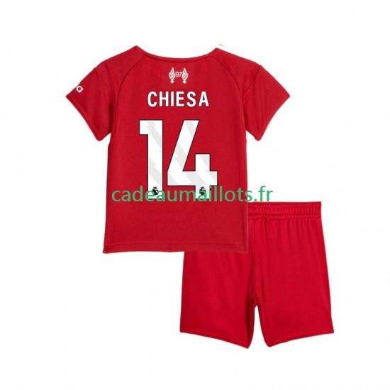 Liverpool Maillot avec flocage Federico Chiesa 14 Domicile 2025-2026 ,Tenue Enfant MC