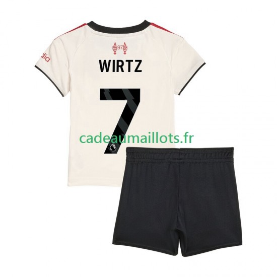 Liverpool Maillot avec flocage Florian Wirtz 7 Extérieur 2025-2026 ,Tenue Enfant MC