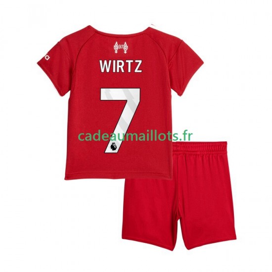 Liverpool Maillot avec flocage Florian Wirtz 7 Domicile 2025-2026 ,Tenue Enfant MC