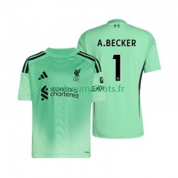 Liverpool Maillot avec flocage Alisson Becker 1 Gardien Domicile 2025-2026 ,Homme MC