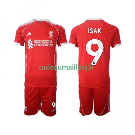 Liverpool Maillot avec flocage ISAK 9 Domicile 2025-2026 ,Tenue Enfant MC