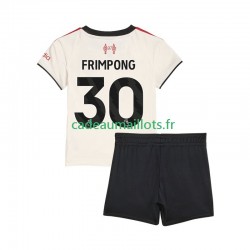 Liverpool Maillot avec flocage Jeremie Frimpong 30 Extérieur 2025-2026 ,Tenue Enfant MC