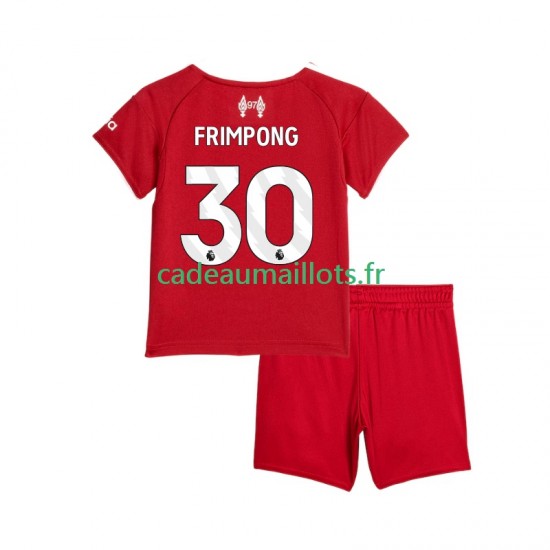 Liverpool Maillot avec flocage Jeremie Frimpong 30 Domicile 2025-2026 ,Tenue Enfant MC