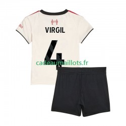 Liverpool Maillot avec flocage Virgil van Dijk 4 Extérieur 2025-2026 ,Tenue Enfant MC