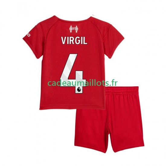 Liverpool Maillot avec flocage Virgil van Dijk 4 Domicile 2025-2026 ,Tenue Enfant MC Liverpool Maillot avec flocage Virgil van Dijk 4 Domicile 2025-2026 ,Tenue Enfant MC