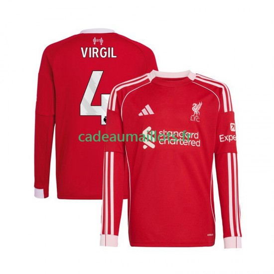 Liverpool Maillot avec flocage Virgil van Dijk 4 Domicile 2025-2026 ,Homme ML