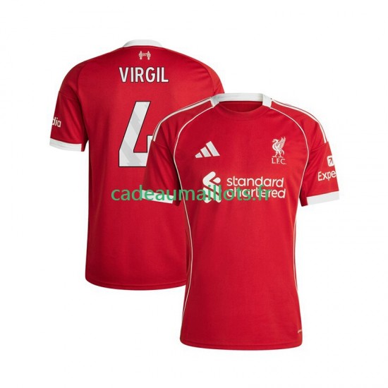 Liverpool Maillot avec flocage Virgil van Dijk 4 Domicile 2025-2026 ,Homme MC