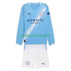 Manchester City Maillot avec flocage Domicile 2025-2026 ,Tenue Enfant ML