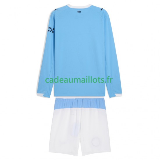 Manchester City Maillot avec flocage Domicile 2025-2026 ,Tenue Enfant ML