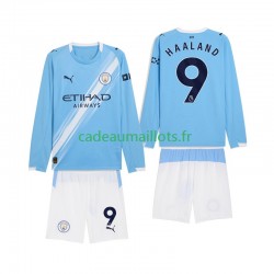 Manchester City Maillot avec flocage Erling Haaland 9 Domicile 2025-2026 ,Tenue Enfant ML
