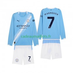 Manchester City Maillot avec flocage Omar Marmoush 7 Domicile 2025-2026 ,Tenue Enfant ML