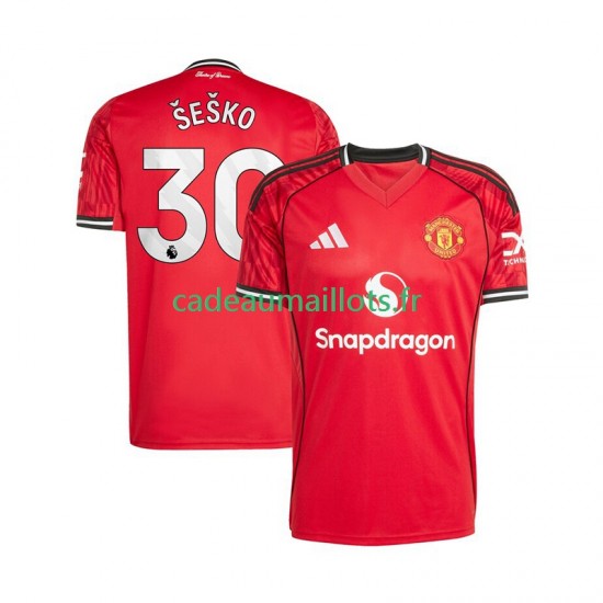 Manchester United Maillot avec flocage Benjamin Sesko 30 Domicile 2025-2026 ,Homme MC