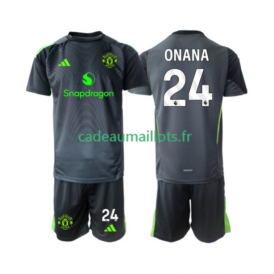 Manchester United Maillot avec flocage Andre Onana 24 Gardien Extérieur 2025-2026 ,Tenue Enfant MC