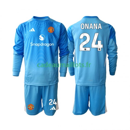 Manchester United Maillot avec flocage Andre Onana 24 Gardien Domicile 2025-2026 ,Tenue Enfant ML