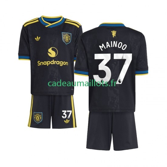 Manchester United Maillot avec flocage Kobbie Mainoo 37 3ème 2025-2026 ,Tenue Enfant MC