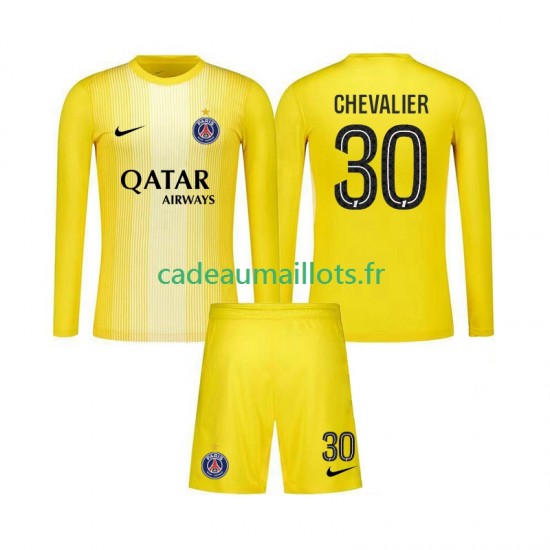 Paris Saint-Germain Maillot avec flocage Lucas Chevalier 30 Gardien 3ème 2025-2026 ,Tenue Enfant ML