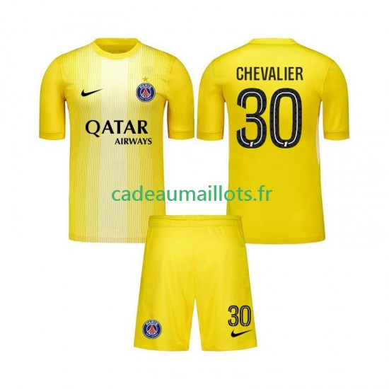 Paris Saint-Germain Maillot avec flocage Lucas Chevalier 30 Gardien 3ème 2025-2026 ,Tenue Enfant MC