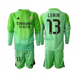 Real Madrid Maillot avec flocage Andriy Lunin 13 Gardien Extérieur 2025-2026 ,Tenue Enfant ML