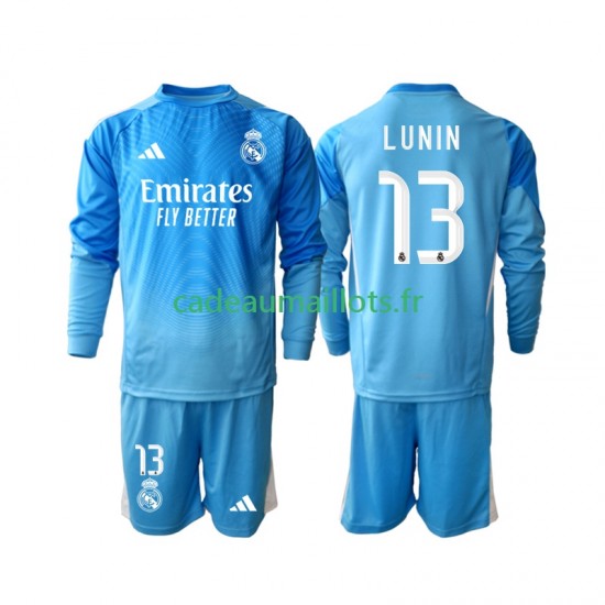 Real Madrid Maillot avec flocage Andriy Lunin 13 Gardien Domicile 2025-2026 ,Tenue Enfant ML Real Madrid Maillot avec flocage Andriy Lunin 13 Gardien Domicile 2025-2026 ,Tenue Enfant ML