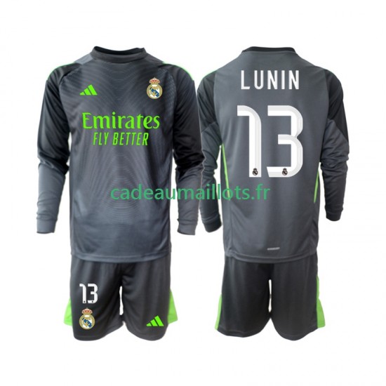 Real Madrid Maillot avec flocage Andriy Lunin 13 Gardien 3ème 2025-2026 ,Tenue Enfant ML
