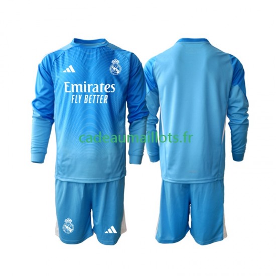 Real Madrid Maillot avec flocage Gardien Domicile 2025-2026 ,Tenue Enfant ML