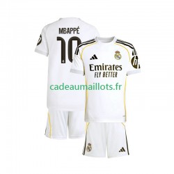 Real Madrid Maillot avec flocage Mbappé Kylian 10 Domicile 2025-2026 ,Tenue Enfant MC