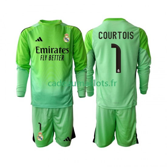 Real Madrid Maillot avec flocage Thibaut Courtois 1 Extérieur 2025-2026 ,Tenue Enfant ML