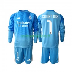 Real Madrid Maillot avec flocage Thibaut Courtois 1 Domicile 2025-2026 ,Tenue Enfant ML