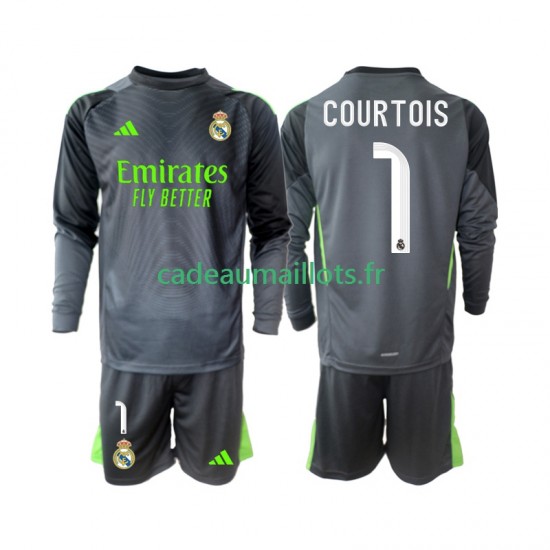 Real Madrid Maillot avec flocage Thibaut Courtois 1 3ème 2025-2026 ,Tenue Enfant ML