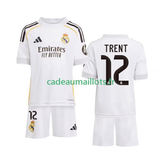Real Madrid Maillot avec flocage Trent Alexander-Arnold 12 Domicile 2025-2026 ,Tenue Enfant MC