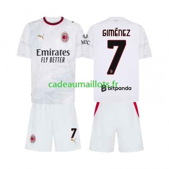 AC Milan Maillot avec flocage Gimenez 7 Extérieur 2026-2027 ,Tenue Enfant MC
