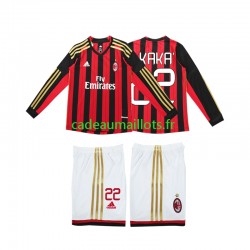 AC Milan Maillot avec flocage Kaka 22 Rétro Domicile 2013 2014 ,Tenue Enfant ML