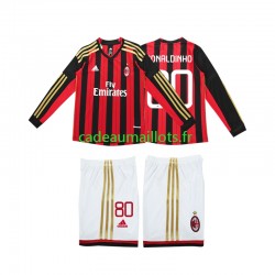 AC Milan Maillot avec flocage RONALDINHO 80 Rétro Domicile 2013 2014 ,Tenue Enfant ML