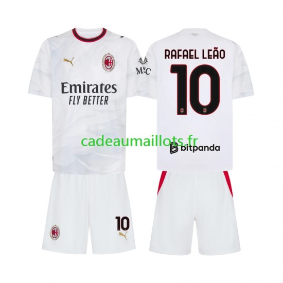 AC Milan Maillot avec flocage Rafael Leao 10 Extérieur 2026-2027 ,Tenue Enfant MC