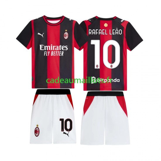 AC Milan Maillot avec flocage Rafael Leao 10 Domicile 2026-2027 ,Tenue Enfant MC