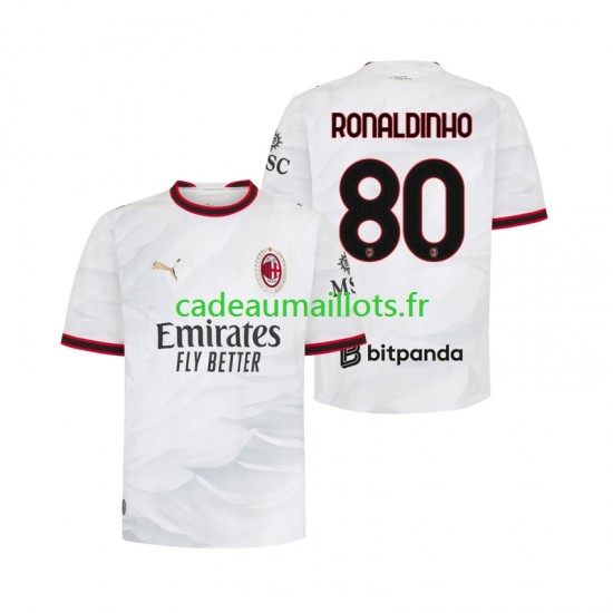 AC Milan Maillot avec flocage Ronaldinho 80 Extérieur 2026-2027 ,Homme MC