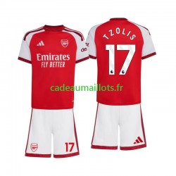 Arsenal Maillot avec flocage Christos Tzolis 17 Domicile 2026-2027 ,Tenue Enfant MC
