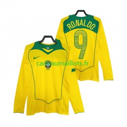 Brésil Maillot avec flocage RONALDO 9 Rétro Domicile 1999 ,Homme ML