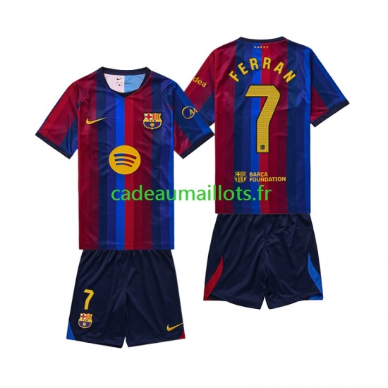 FC Barcelone Maillot avec flocage Ferran Torres 7 Domicile 2026-2027 ,Tenue Enfant MC