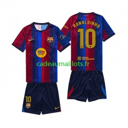 FC Barcelone Maillot avec flocage RONALDINHO 10 Domicile 2026-2027 ,Tenue Enfant MC