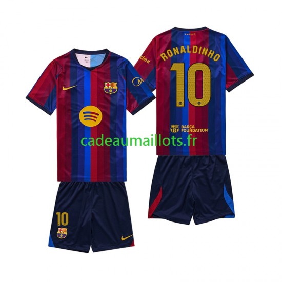 FC Barcelone Maillot avec flocage RONALDINHO 10 Domicile 2026-2027 ,Tenue Enfant MC FC Barcelone Maillot avec flocage RONALDINHO 10 Domicile 2026-2027 ,Tenue Enfant MC