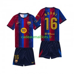 FC Barcelone Maillot avec flocage Rodri 16 Domicile 2026-2027 ,Tenue Enfant MC