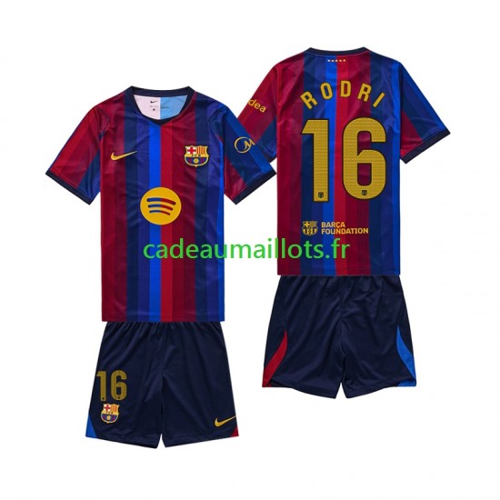 FC Barcelone Maillot avec flocage Rodri 16 Domicile 2026-2027 ,Tenue Enfant MC