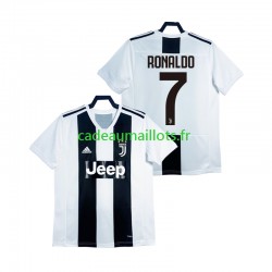 Juventus Maillot avec flocage Cristiano Ronaldo Rétro Domicile 2018 2019 ,Homme MC
