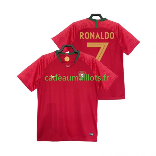Portugal Maillot avec flocage Cristiano Ronaldo 7 Rétro Domicile 2018 ,Homme MC
