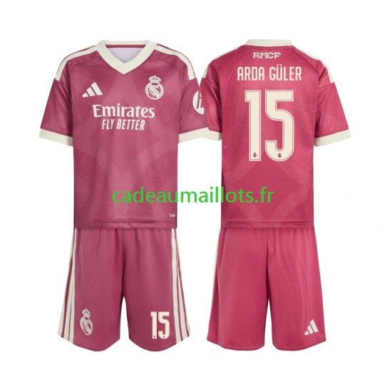 Real Madrid Maillot avec flocage Arda Guler 15 3ème 2026-2027 ,Tenue Enfant MC