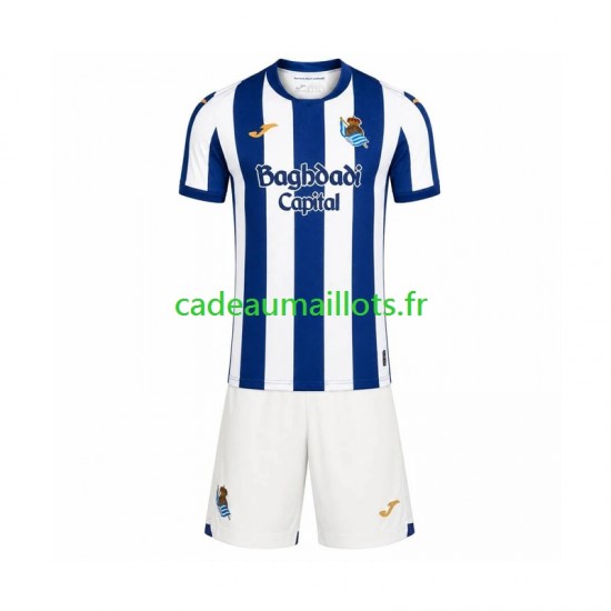 Real Sociedad Maillot avec flocage Domicile 2026-2027 ,Tenue Enfant MC