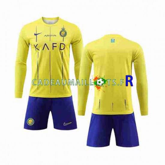 Al-Nassr Maillot avec flocage Domicile 2023-2024 ,Tenue Enfant ML